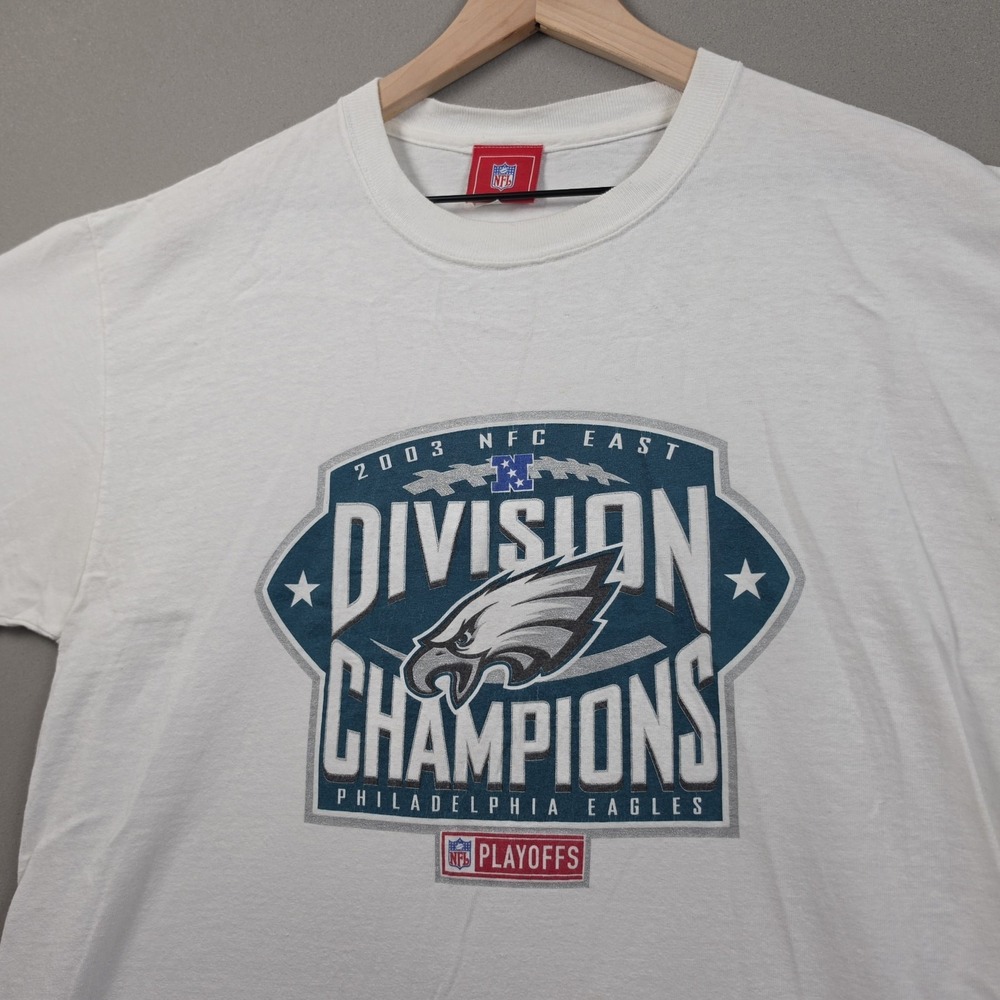 2003 Philadelphia Eagles NFC East Division Champions Men's Large White NFL Tee